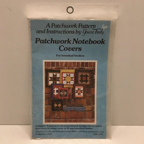 Yours Truly Patchwork Notebook Covers Quilting Quilt Sewing Pattern Uncut 1979 - Picture 1 of 2